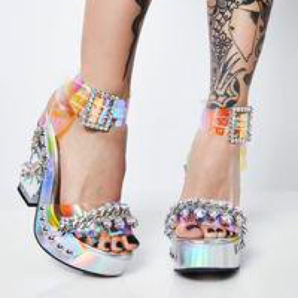 COPY - Stellar strut rhinestone platform heels - Picture 2 of 2